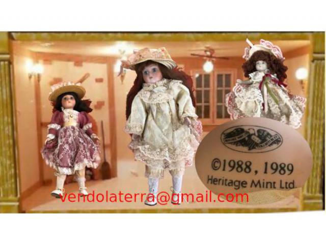 Bambole in porcellana della Heritage cm, vestiti estraibili.