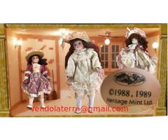 Bambole in porcellana della Heritage cm, vestiti estraibili.