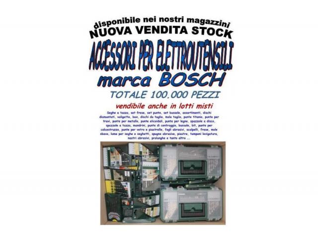 Nuova vendita fallimentare stock accessori elettroutensili Bosch 100.000 pz
