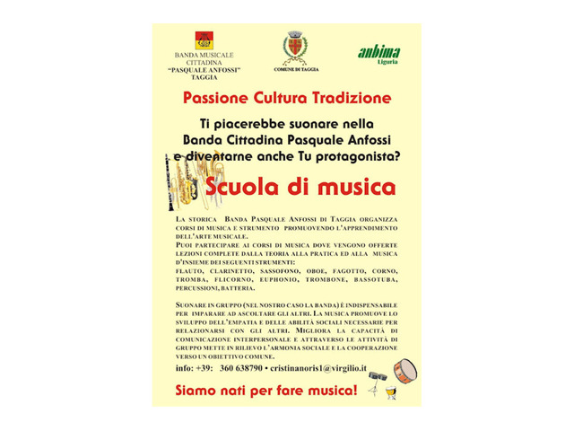 Vitaliano Gallo dirige 5 appuntamenti musicali Banda P. Anfossi 170*