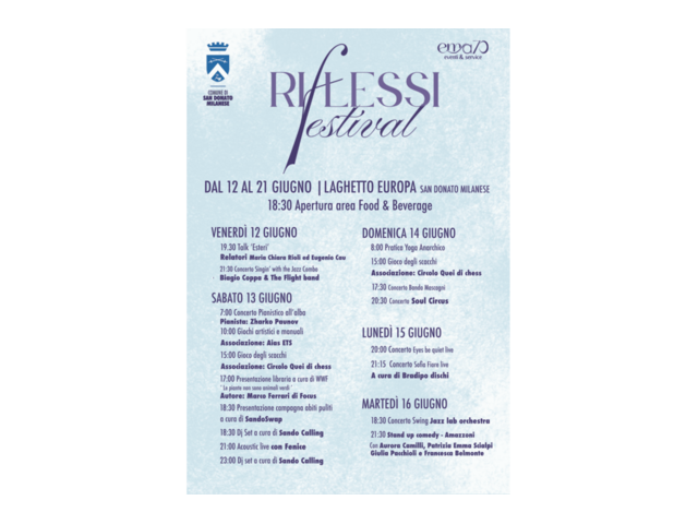 RIFLESSI FESTIVAL 2026 - SAN DONATO MILANESE dal 12 al 21 giugno