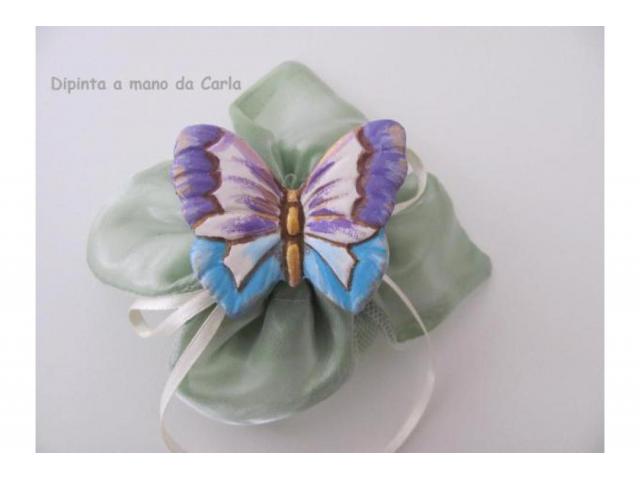 Bomboniera farfalla in ceramica per battesimo o comunione